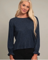 Ladies' LS Waffle Hacci Knit Top