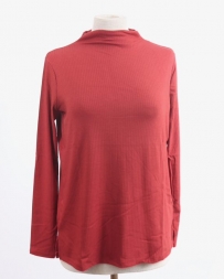 Ladies' LS Ribbed Funnel Neck Top