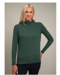 Ladies' LS Ribbed Funnel Neck Top