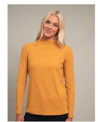 Ladies' LS Ribbed Funnel Neck Top