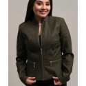 Pine Apparel® Ladies' Peplum Zip Front Moto Jacket - Plus