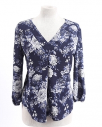 Kerenhart® Ladies' Floral V-Neck 3/4 Sleeve Top
