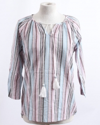 Ladies' Striped Peasant Top