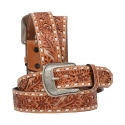 M&F Western Products® Men's Natural Floral Tooled Belt