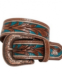 Myra Bag® Ladies' Cobalt Sea Hand Tooled Belt