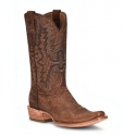 Corral Boots® Men's Brown Embroidery Square Toe