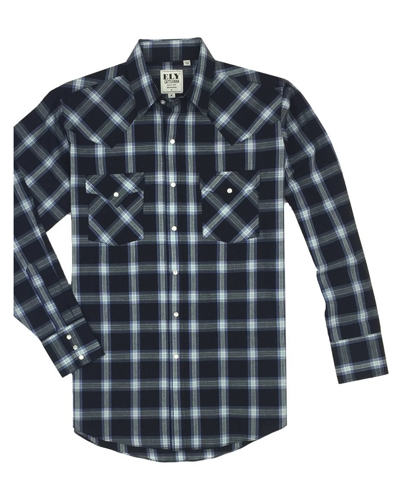 Ely and Walker Men s LS Snap Plaid Shirt Assorted Fort Brands