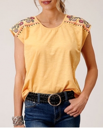 Roper® Ladies' Embroidered Shoulder Cap Sleeve Top