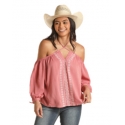 Rock and Roll Cowgirl® Ladies' Embroidered Cold Shoulder Top