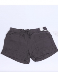 Ladies' Charcoal Paperbag Shorts