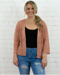 Ladies' Eyelet Knit Cardigan