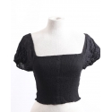 Panhandle® Ladies' Smocked Crop Top Black