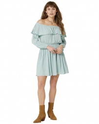 Wrangler® Ladies' Off Shoulder Teal Dress