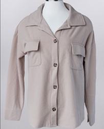 Kerenhart® Ladies' Oatmeal Button Shacket