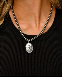 West & Co.® Ladies' Stamped Navajo Pearl Necklace