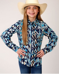 Roper® Girls' Modern Aztec Print L/S Snap