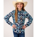 Roper® Girls' Modern Aztec Print L/S Snap