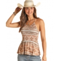 Rock and Roll Cowgirl® Ladies' Aztec Ribbed Smock Tank