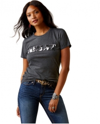 Ariat® Ladies' Cow Print Logo Tee