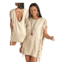Rock and Roll Cowgirl® Ladies' Fringe Tie Back Micro Suede Dress