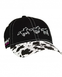Cowgirl Hardware® Girls' Cow Print W/Horses Cap