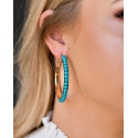 West & Co.® Ladies' Gold Trimmed Turquoise Hoop