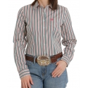 Cinch® Ladies' LS Stripe Performance Shirt
