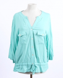 Ladies' Waist Tie 3/4 Sleeve Top - Plus