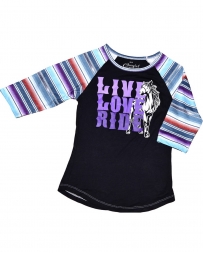 Cowgirl Hardware® Girls' Live Love Ride Raglan Top