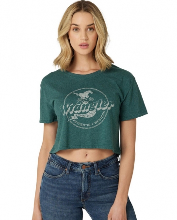 Wrangler® Ladies' Logo Boyfriend Crop Tee