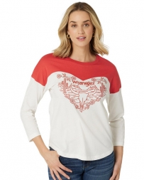 Wrangler® Ladies' Logo Drop Shoulder LS Tee