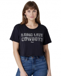 Wrangler® Ladies' Long Live Cowboys Crop Tee