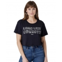 Wrangler® Ladies' Long Live Cowboys Crop Tee