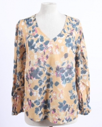 Kerenhart® Ladies' Yellow Floral L/S Top