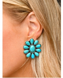 West & Co.® Ladies' Turquoise Flower Cluster Earrings