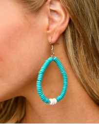 West & Co.® Ladies' Turquoise & Ivory Teardrop ER