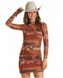 Rock and Roll Cowgirl® Ladies' Mesh Desert Scene Dress