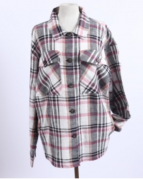 Kerenhart® Ladies' Plaid Lightweight Shacket - Plus