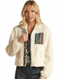 Rock and Roll Cowgirl® Ladies' Pocket Contrast Sherpa Jacket
