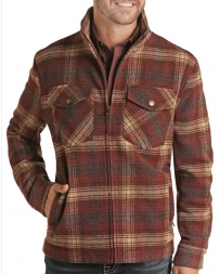 Powder River Outfitters Men's Burgundy Plaid Wool Coat