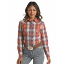 Rock and Roll Cowgirl® Ladies' Ombre Plaid LS Snap Shirt