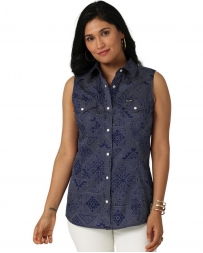 Wrangler Retro® Ladies' Sleeveless Western Snap Shirt