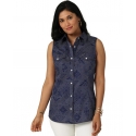 Wrangler Retro® Ladies' Sleeveless Western Snap Shirt