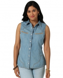 Wrangler Retro® Ladies' Sleeveless Yoked Denim Shirt