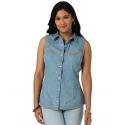 Wrangler Retro® Ladies' Sleeveless Yoked Denim Shirt