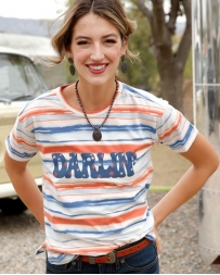 Cruel® Ladies' Striped Darlin Graphic Tee