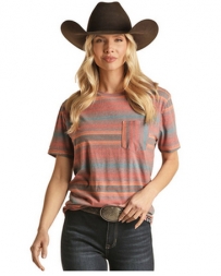 Rock and Roll Cowgirl® Ladies' Striped Pocket Tee