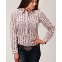 Roper® Ladies' Striped Print L/S Snap