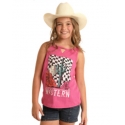 Rock and Roll Cowgirl® Girls' Western V Detail Graphic Tank
