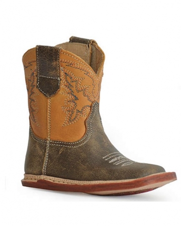 ROPER Infant Boys' Cowboy Lightning Western Boot - Square Toe, Slip-On With Hook & Loop, Size 3 - View #8